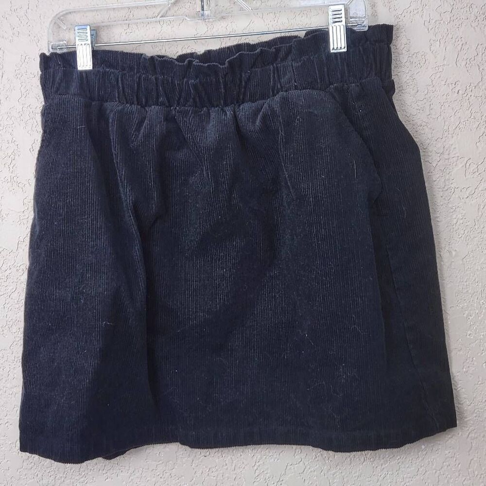 Copper Key Black Courderoy Mini Skirt Size XL (7405)